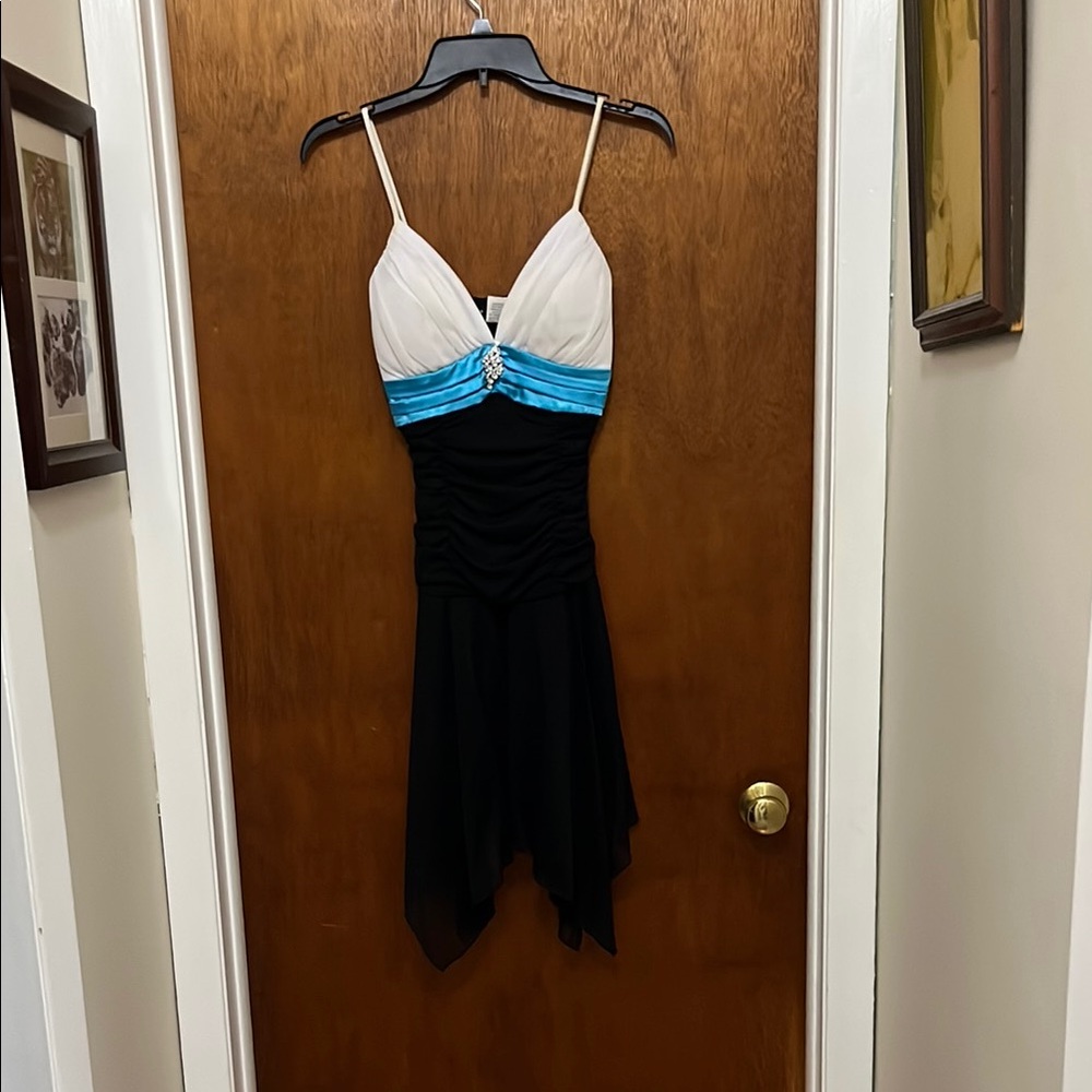 Deb Black and White Babydoll Dress for Cocktail